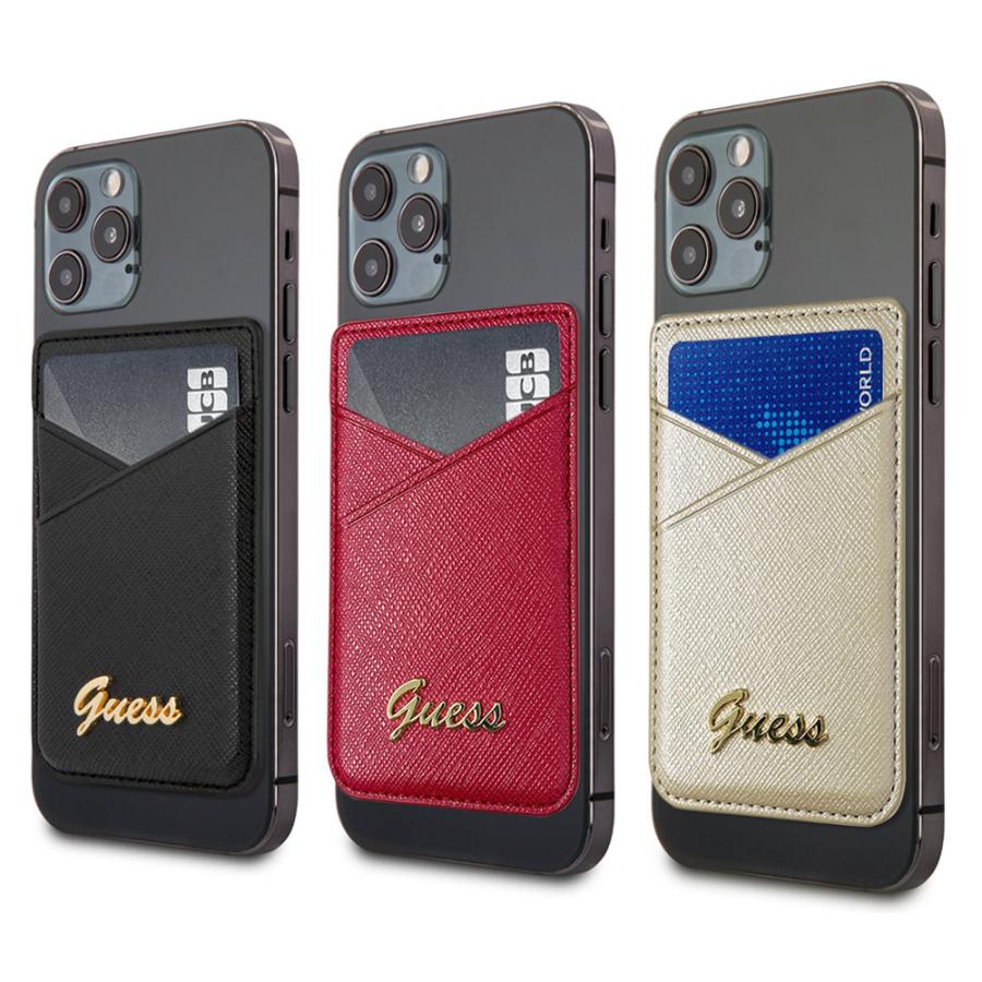 スマホカードポケット カード収納 背面ポケット カードケース GUESS