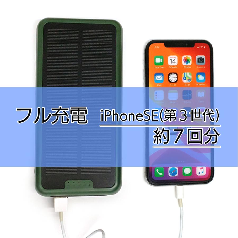 モバイルバッテリー 大容量 ソーラー充電 20000mAh USB 軽量 スマホ充電器 ポータブルモバイルバッテリー 同時充電 iPhone 災害 防災 避難 | air-J | 10