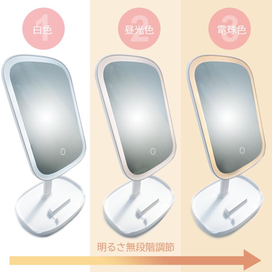 ミラー 女優ライト LEDミラー 鏡 化粧鏡 卓上 ライト付きミラー 52LED