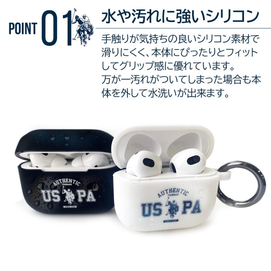 Airpods Proケース シリコン 第3世代 エアーポッズ エアーポッズプロ ケース ユーエスポロアッスン USPA ホワイト ブラック リング付 |  | 10
