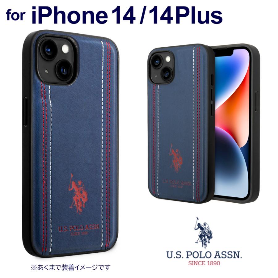 i-Blason iPhone14 Plus ケース 青 GUESS iPhone14 ケース 背面 iPhone14Plus ユーエスポロアッスン