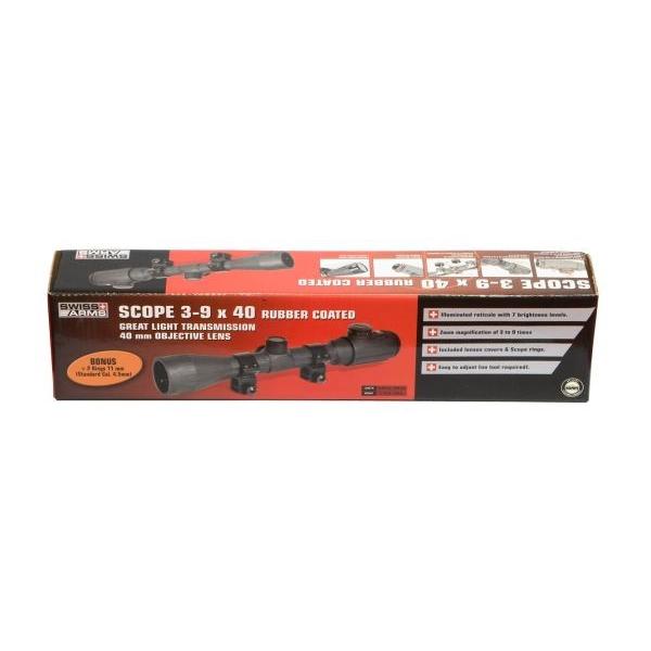 SwissArms 3-9×40mm イルミネーションライフルスコープ/ラバー