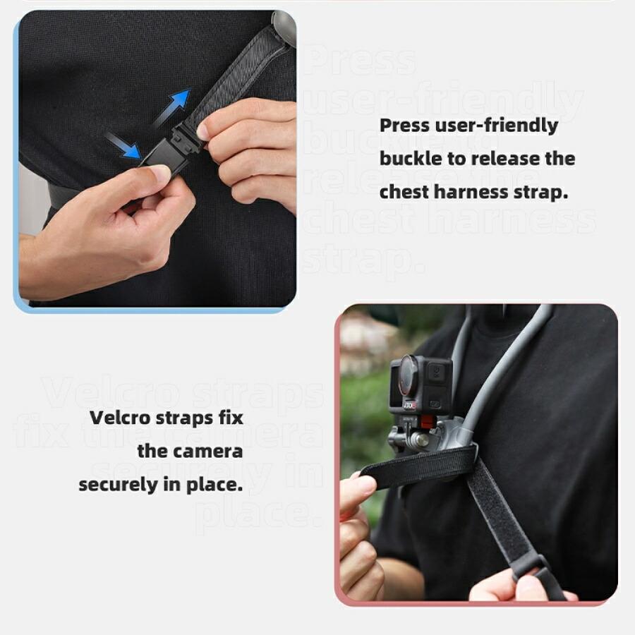 Nancy アクションカメラ用 ボディストラップ付き首掛けマウント