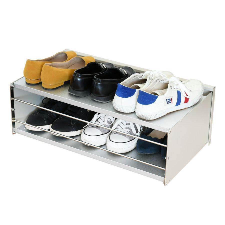 下駄箱下収納ワゴン 幅60 2324 日本製 足立製作所 6足収納 靴箱下