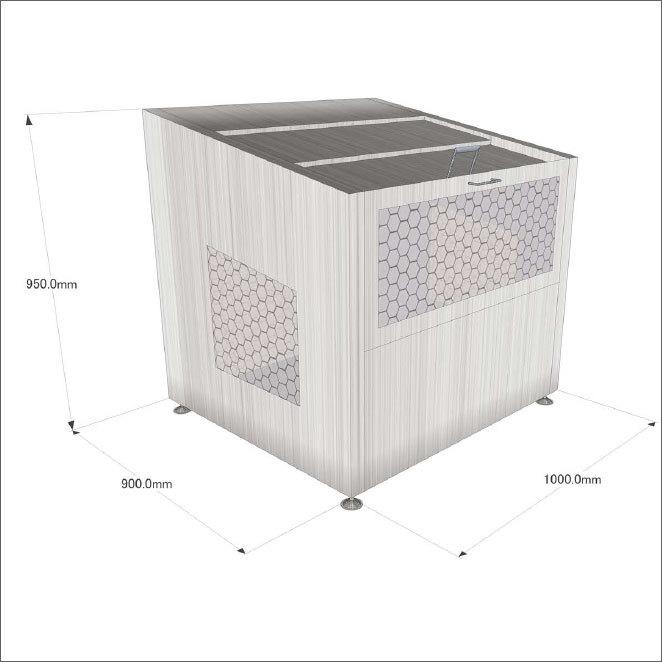 アースボックスEMS-2 完成品 ステンレス製 W100×D90×H95cm 630L 45Lごみ袋×約14個分_1