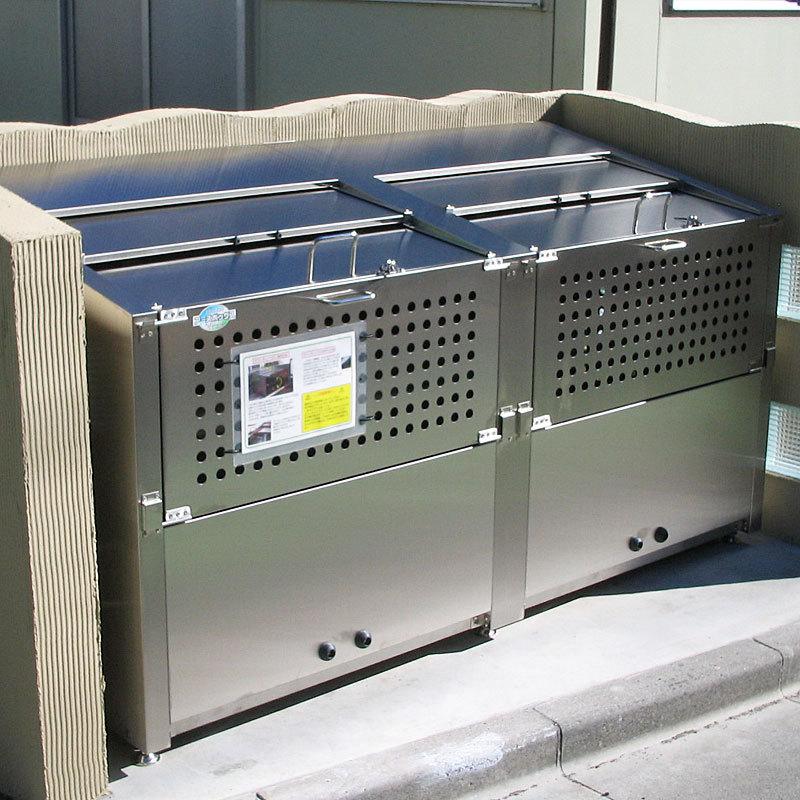 アースボックスEMS-7 完成品 ステンレス製 W180×D80×H95cm 1010L 45Lごみ袋×約22個分