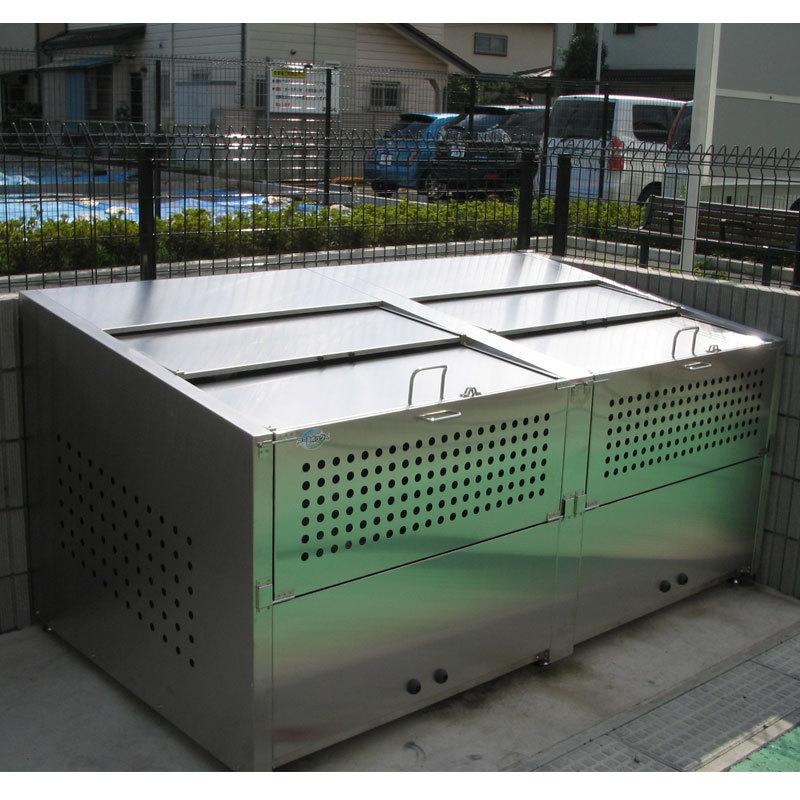 アースボックスEMS-8 完成品 ステンレス製 W180×D90×H95cm 1130L 45Lごみ袋×約25個分