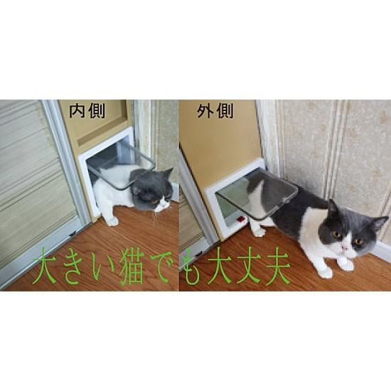 ペットスルーもん ベージュ 幅24.5&times;奥行上4cm(下4.4cm)&times;高さ135cm〜220cm 引戸用 サッシ 犬用 猫用 ドア 出入口 門 屋内 屋外 防犯鍵付き メタルテック