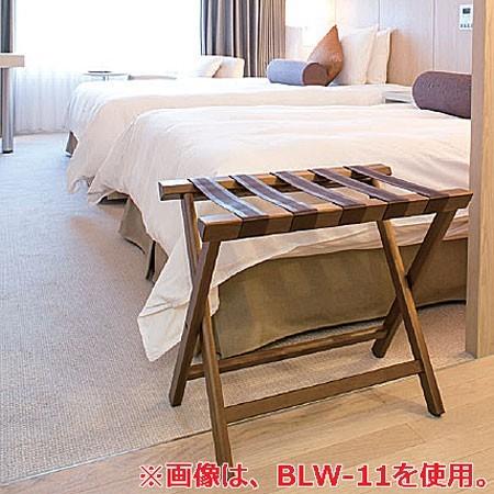 バゲージラック ウッド50 ウォルナット W50×D47×54.8Hcm MZ6001504 荷台 折りたたみ式 木製フレーム 手荷物置き ホテル エントランス 客室 テラモトの画像