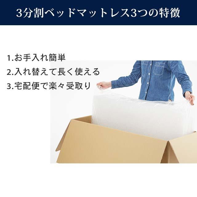エアウィーヴ ベッドマットレス S01  ダブル マットレス  ノンスプリング 3分割 高反発 腰痛  硬め 洗える 厚さ18cm お客様組立 引越し 1-315031-7 | エアウィーヴ | 13
