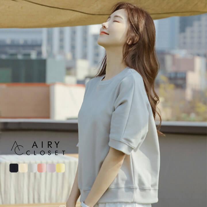 foxeyシンプル丸首半袖トップスAY6 トップス カジュアル コットン 丸首 クルーネック Tシャツ レディース