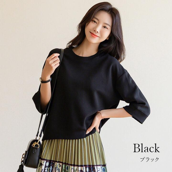 foxeyシンプル丸首半袖トップスAY6 トップス カジュアル コットン 丸首 クルーネック Tシャツ レディース