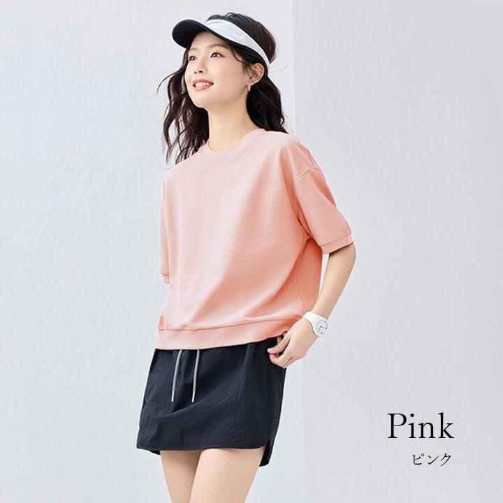 トップス カジュアル コットン 丸首 クルーネック Tシャツ レディース