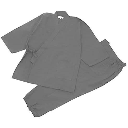 【SALE／60%OFF】 作務衣 [江戸てん] 久留米紬織り M) (ブラック メンズ つむぎ 素材からこだわりました 高級 日本製 その他和装小物