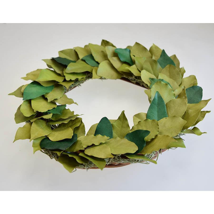 大特価〜月桂樹と針葉樹のシンプルなグリーンクリスマスリース43cm 大特価〜月桂樹と針葉樹のシンプルなグリーンクリスマスリース43cm