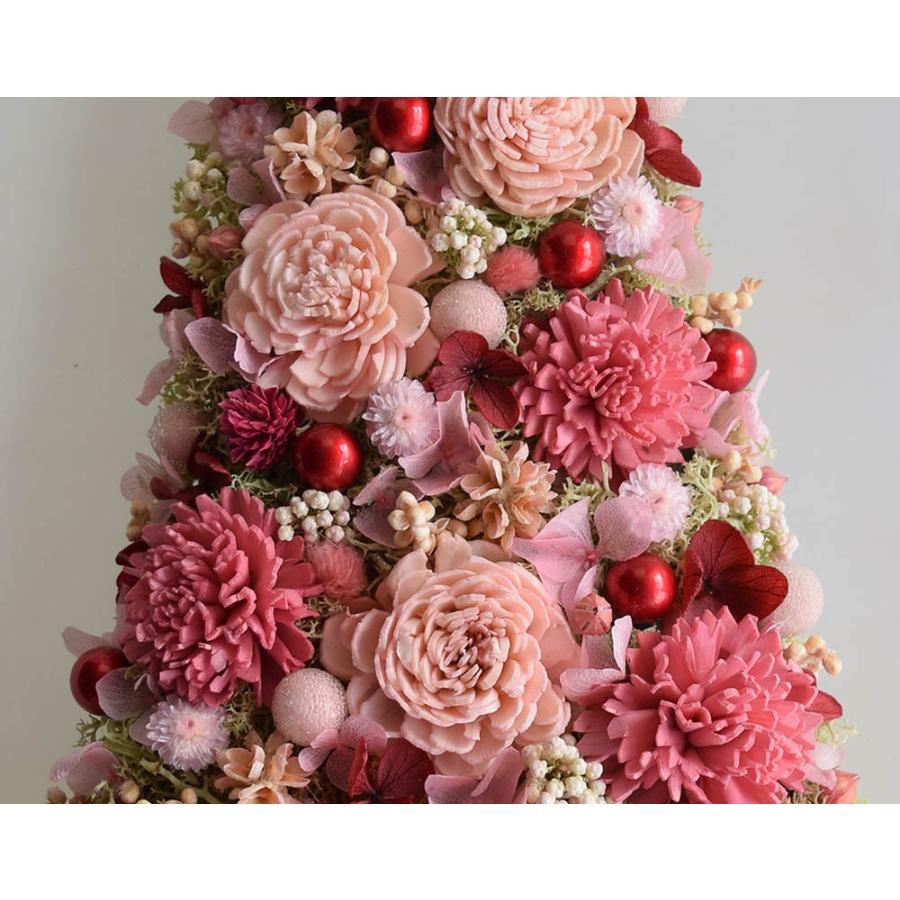 クリスマスツリーの壁掛け ピンクのソーラーフラワー 赤とピンクの