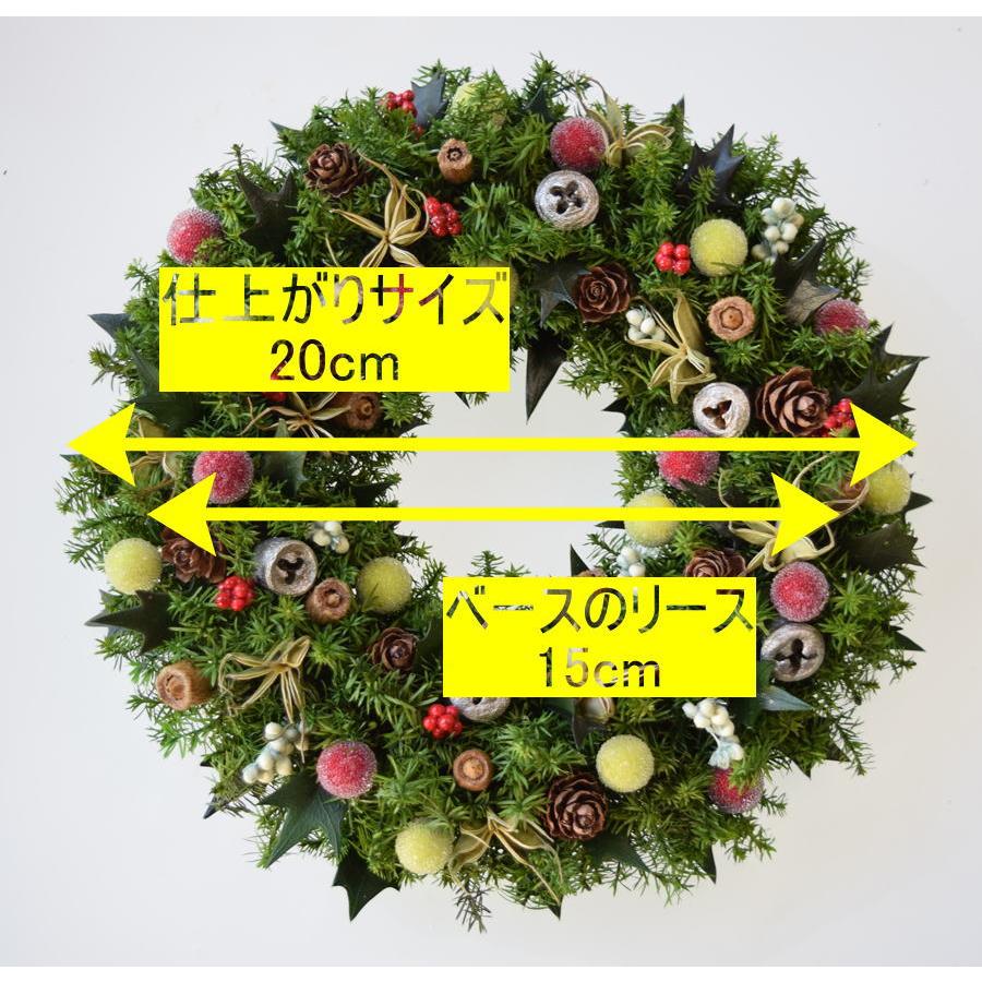 クリスマスリース ヒイラギの葉と赤い実 葉はプリザーブド加工 サイズ