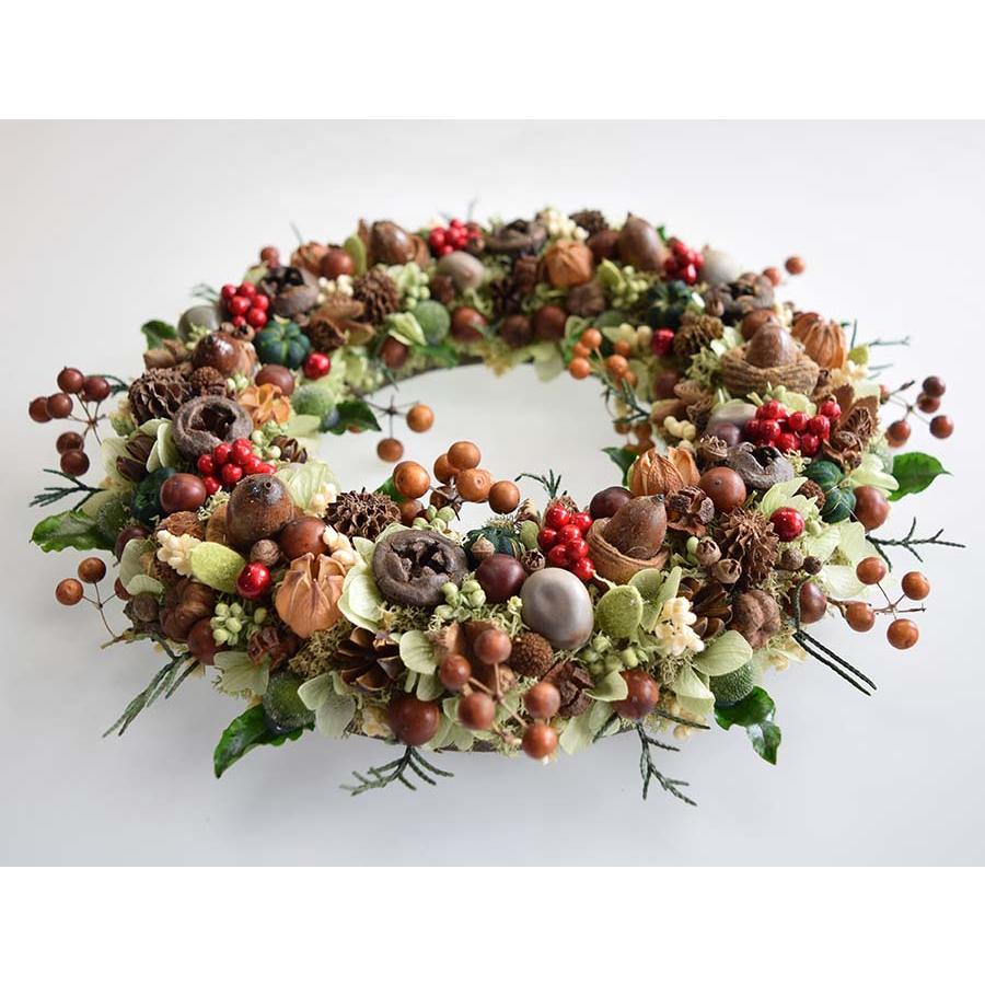 SoldOutフレッシュ20cmリース木箱もみの木木の実ドライフルーツ