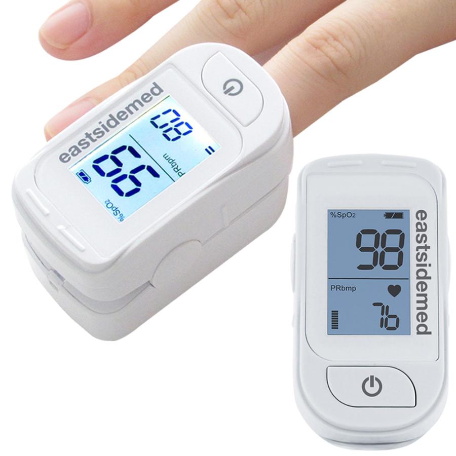es フィンガーティップ パルスオキシメーター（FP100BC） バックライト付液晶画面 シリコンカバー+ポーチ+ネックストラップ付属