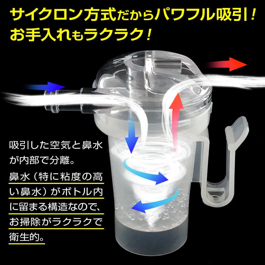 電動鼻水吸引器 鼻吸い器 日本製 スマイルキュートミニ KS-100 オリーブロング2本付 サイクロン吸引キット付 鼻水吸引機  無料ラッピング｜aisanchi｜05