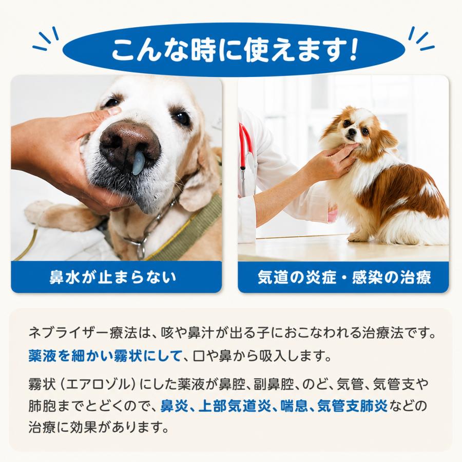 メッシュ式ネブライザー 動物用 医療用吸入器 ペット 犬 猫 咳 鼻水