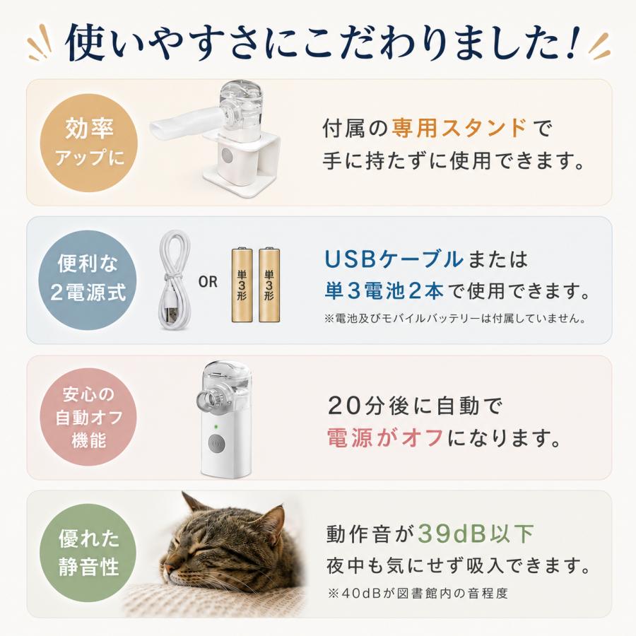 メッシュ式ネブライザー 動物用 医療用吸入器 ペット 犬 猫 咳 鼻水