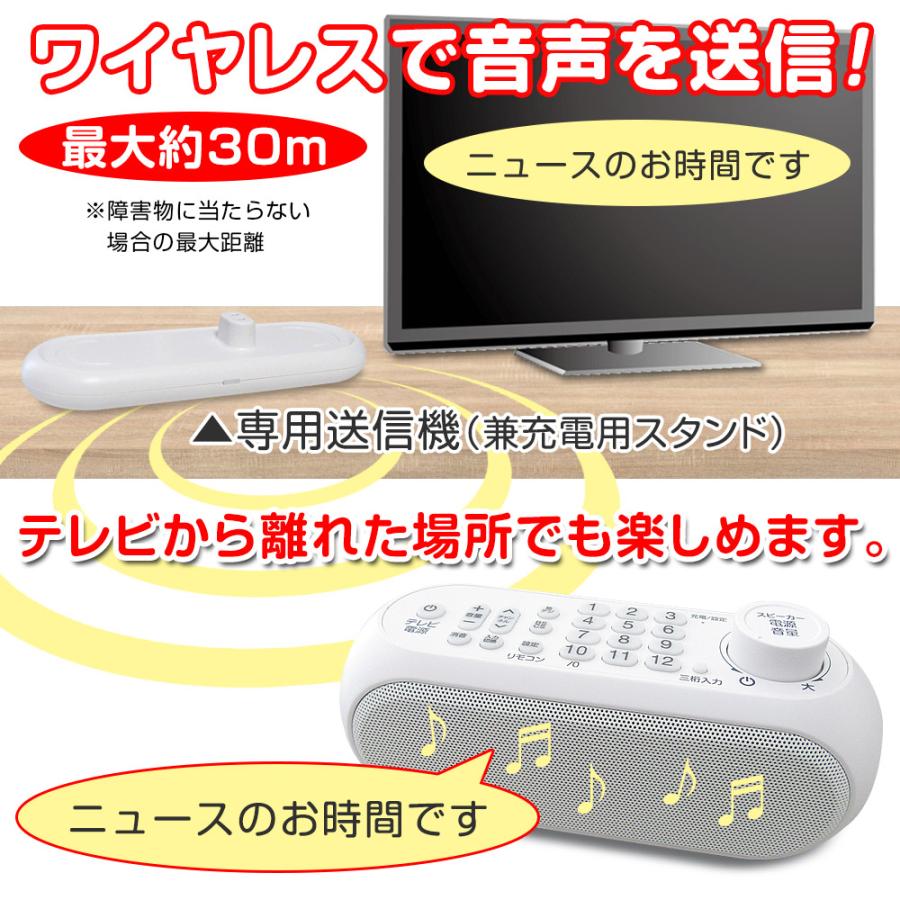 リモコン付き手元TVスピーカー ワイヤレス 充電式 持ち運び リモコン付き手元TVスピーカー ワイヤレス 充電式 持ち運び