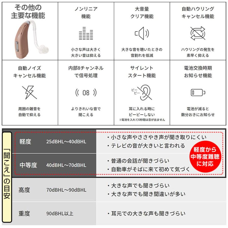 補聴器 耳掛け型デジタル補聴器 A&M XTM XTM-P-A4（LR）ブラウン 軽度