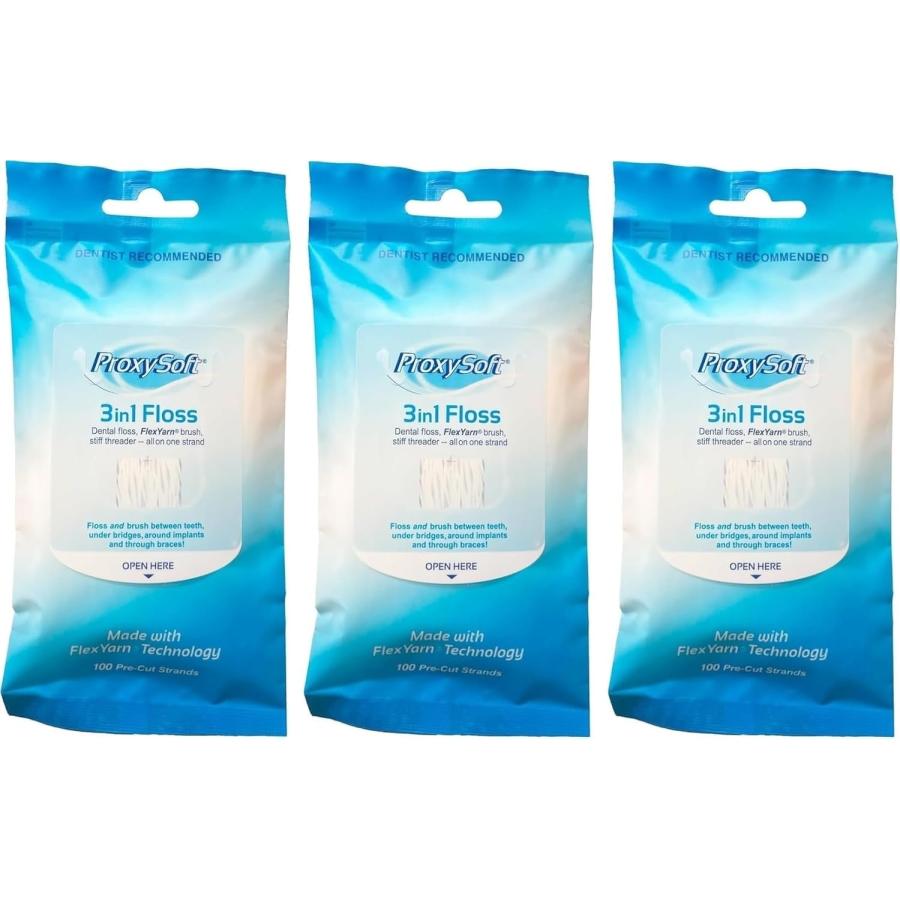 プロキシソフト3in1フロス 100本入 × 3個　(旧商品名：ソーントン スーパーフロス3in1) | 