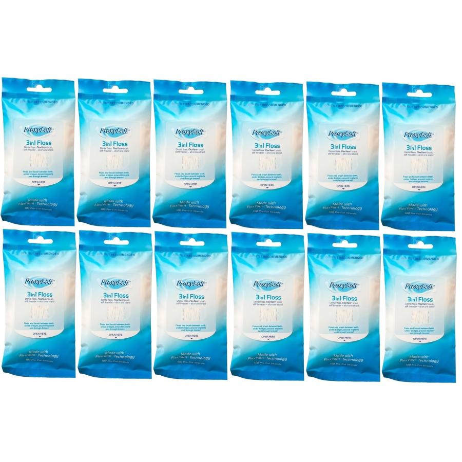 プロキシソフト　3 in 1 フロス　プリカット１００本入り　１２パック（１２００本） | 