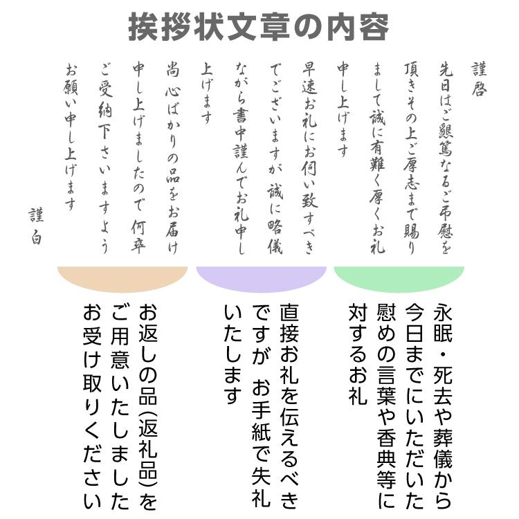 香典返し 挨拶状 文章印刷済み 奉書紙 10部 忌明け 満中陰志 四十九日 法要 満中陰 お礼状 封筒 用紙 文例 例文 セット 帰蝶堂｜aisatsujou｜03