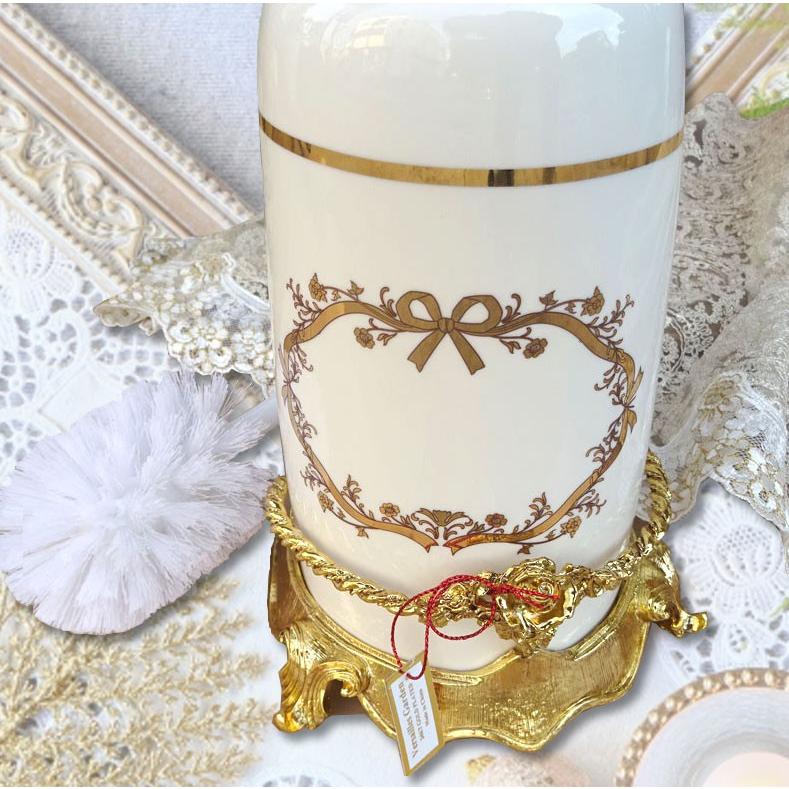 ai 即納 トイレブラシ ゴールド ヴェルサイユガーデン-3　豪華 インテリア ラグジュアリー　綺麗　おしゃれ　陶器　薔薇　ローズ　ホワイト　ゴージャス　バラ |  | 01