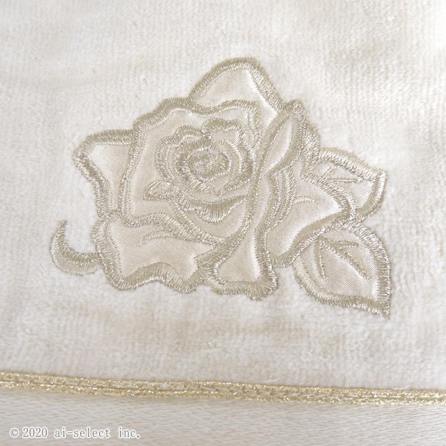 フェイスタオル日本製  綿100％ プレシャスローズ バラ 薔薇 サテン生地に施された刺繍が綺麗　おしゃれ　日本製　BDO　カットパイル |  | 04