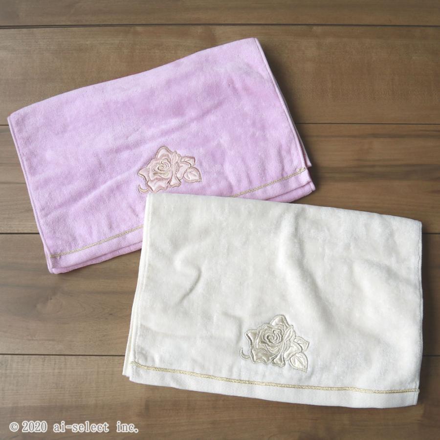 フェイスタオル日本製  綿100％ プレシャスローズ バラ 薔薇 サテン生地に施された刺繍が綺麗　おしゃれ　日本製　BDO　カットパイル |  | 06