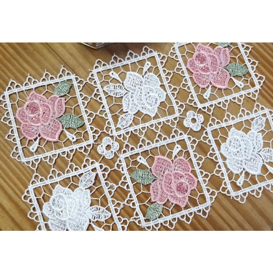ai 即納 薔薇のミニドイリー 約15×21cm ティーマットに テーブルに愛
