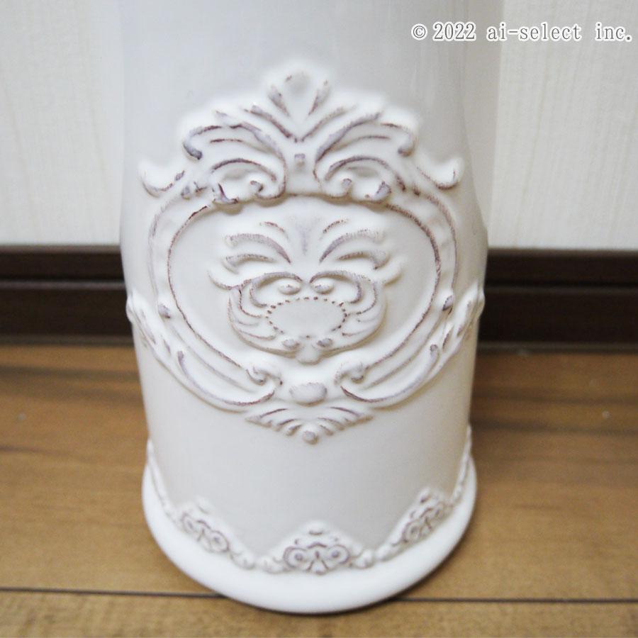 シャビー トイレブラシ 見つけました　即納　トイレブラシ立て 陶器 ホワイト ロイヤルアーデン ロココ  ブラシ 乾燥しやすく 衛生的 2WAYブラシ付 おしゃれ か |  | 02