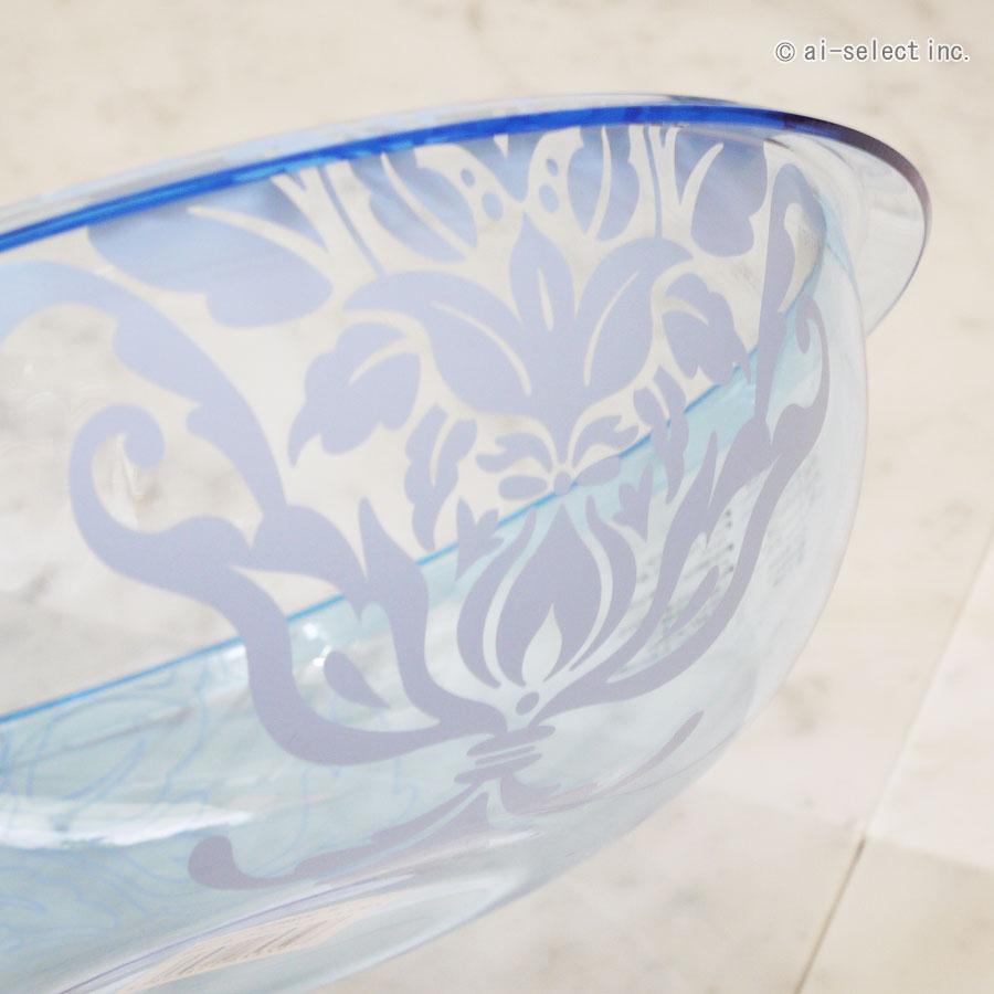 バスチェア＆ウォッシュボール サミーラ 2点セット エレガントな紋章模様 ダマスク 選べる3色 グレー クリア ブルー 洗面器 風呂イス 風呂椅子 ゴージャス |  | 11