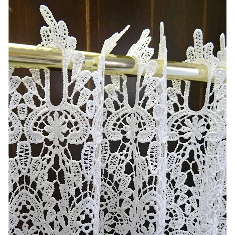 aiポスト投函で送料雨量　真っ白　ヨーロッパの窓を思わす　カフェカーテン 120x45cm　高レビュー　ギュピュールレース　綺麗　ショート　小窓用 おしゃれ　人気 |  | 02