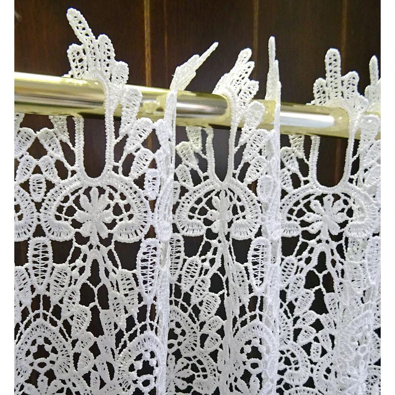 【約120x90cm】真っ白　カフェカーテン　即納　ヨーロッパの窓を思わす　ギュピュールレース　綺麗です　ロング　小窓用 おしゃれ　人気　　可愛い　インテリア |  | 02
