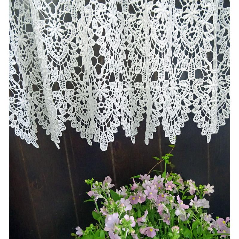 【約120x90cm】真っ白　カフェカーテン　即納　ヨーロッパの窓を思わす　ギュピュールレース　綺麗です　ロング　小窓用 おしゃれ　人気　　可愛い　インテリア |  | 03