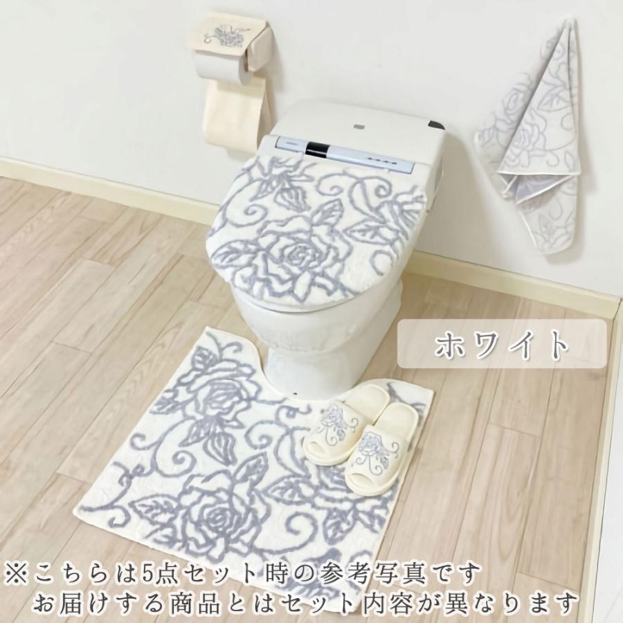aiトイレマット2点セット　即納　トイレマット　セット　ブルーローズ　花言葉夢　かなう  普通便座＆洗浄暖房便座兼用フタカバー クリアローズ エレガント 薔薇 |  | 03