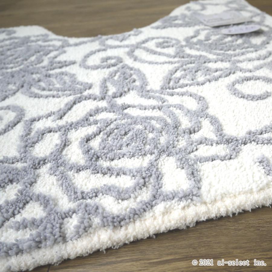 aiトイレマット2点セット　即納　トイレマット　セット　ブルーローズ　花言葉夢　かなう  普通便座＆洗浄暖房便座兼用フタカバー クリアローズ エレガント 薔薇 |  | 07