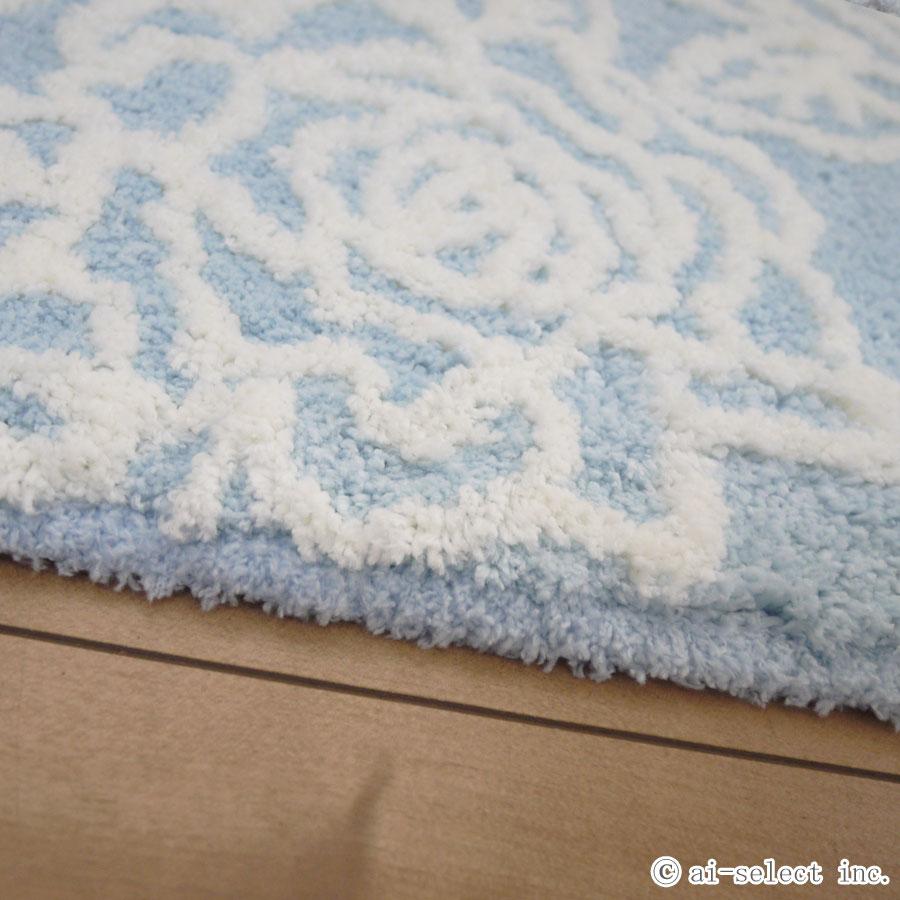 バスマット 単品 クリアローズ 選べる3色 あすつくホワイト ライトピンク 薄水色 バラ ローズ フラワー 可愛い おしゃれ エレガント インテリア 可愛い 明るい |  | 08