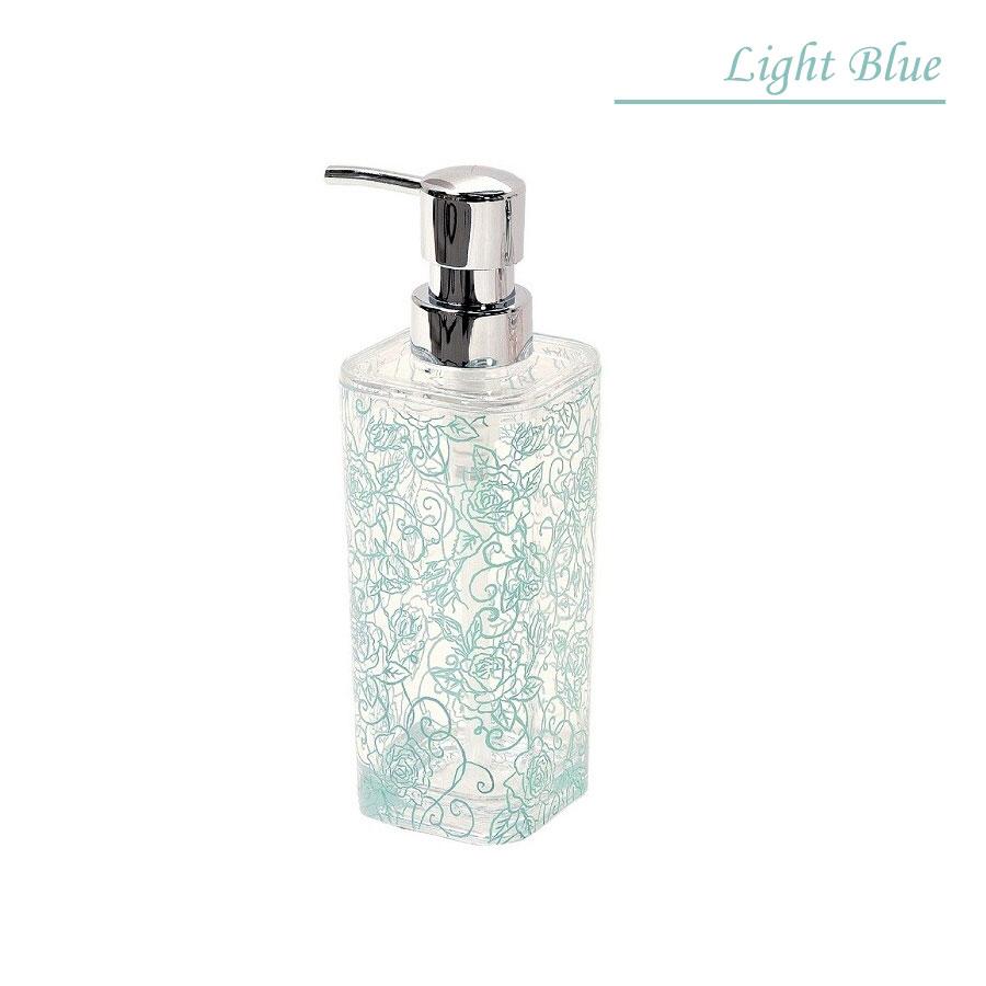 ai シャンプーボトル 容量420ml クリアローズ バラ柄 エレガント ホワイト ライトブルー ピンク ミント 新築祝い ギフト　おしゃれ　綺麗　薔薇　パステルカラー |  | 03