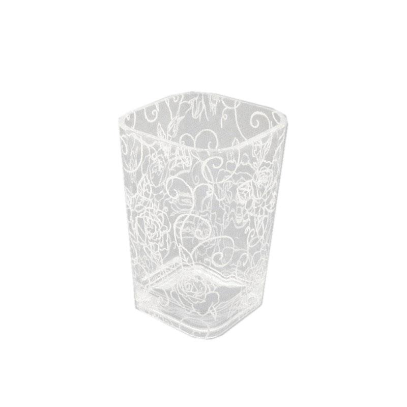 ai タンブラー 歯ブラシスタンドにも コップにも  クリアローズ タンブラー バラ柄 エレガント ホワイト ライトブルー ピンク ミント 新築祝い ギフト　樹脂　プ |  | 02