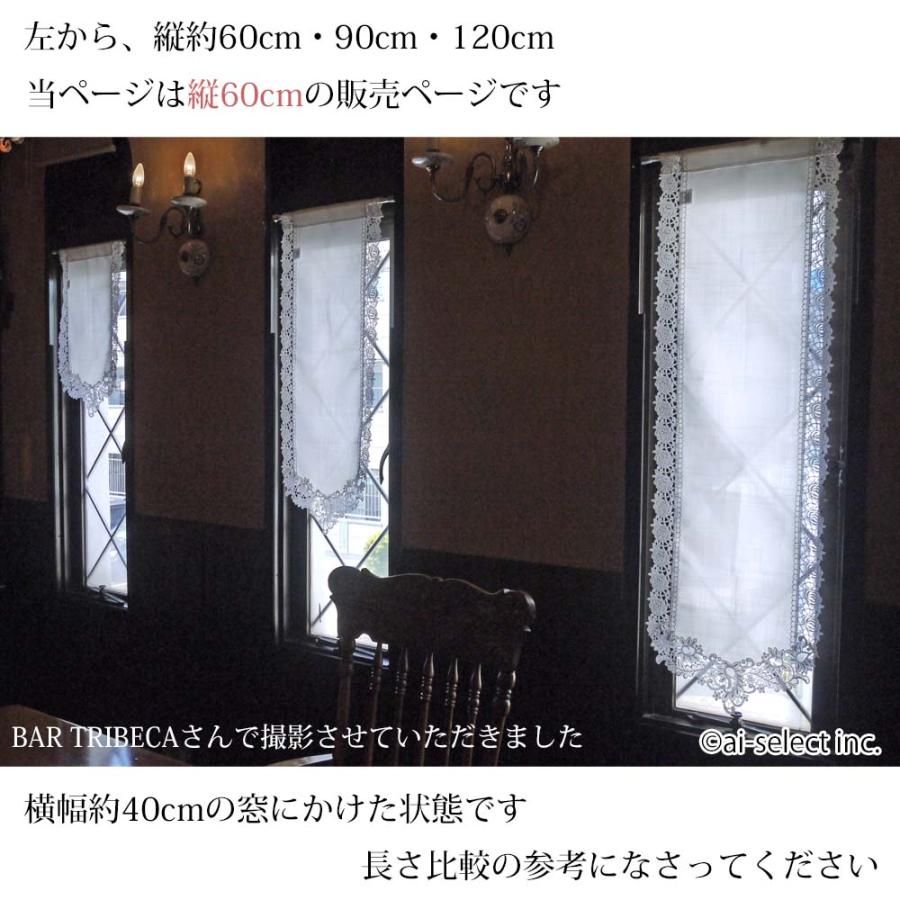 ai カフェカーテン 幅約36cm×60cm ポスト投函で送料無料 スリム レース