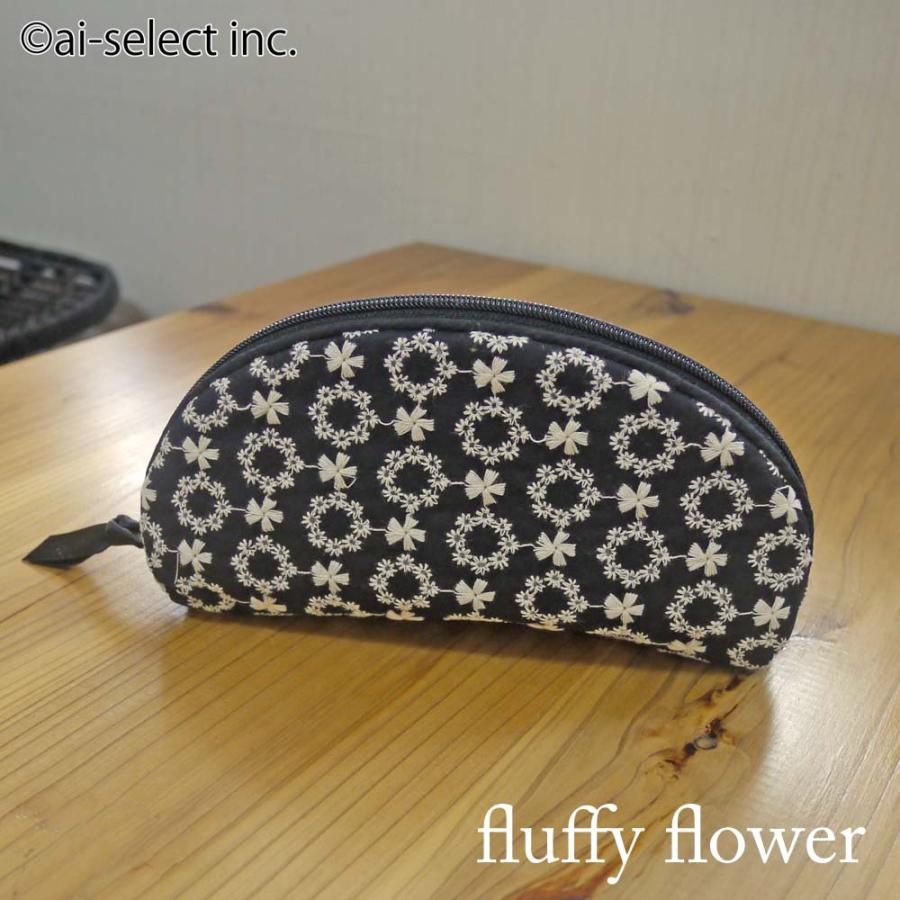 ai 刺繍が可愛い 眼鏡ケース メガネケース フラッフィーフラワー smz あすつく 軽量 sl サングラスケース おしゃれ ブラック 黒 花 ce | 