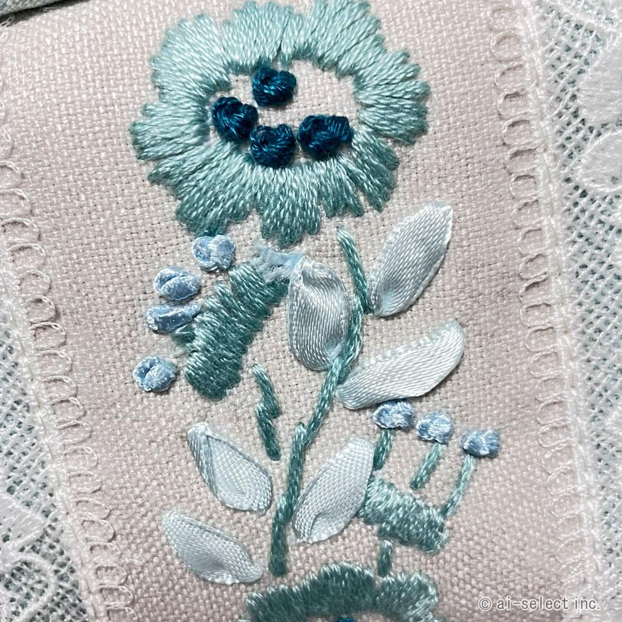 メガネケース 眼鏡ケース 花柄 刺繍 レース フローラル ブルー 水色 おしゃれ 大人可愛い エレガント 上品 レディース 女性 クッション材付き 保護 傷防止 洗え |  | 05