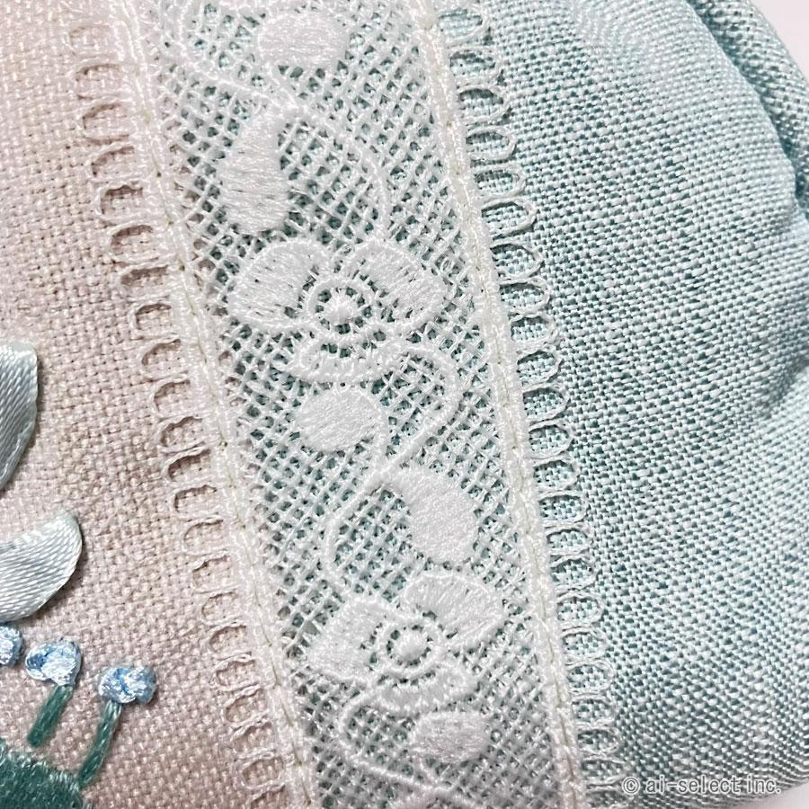 メガネケース 眼鏡ケース 花柄 刺繍 レース フローラル ブルー 水色 おしゃれ 大人可愛い エレガント 上品 レディース 女性 クッション材付き 保護 傷防止 洗え |  | 06