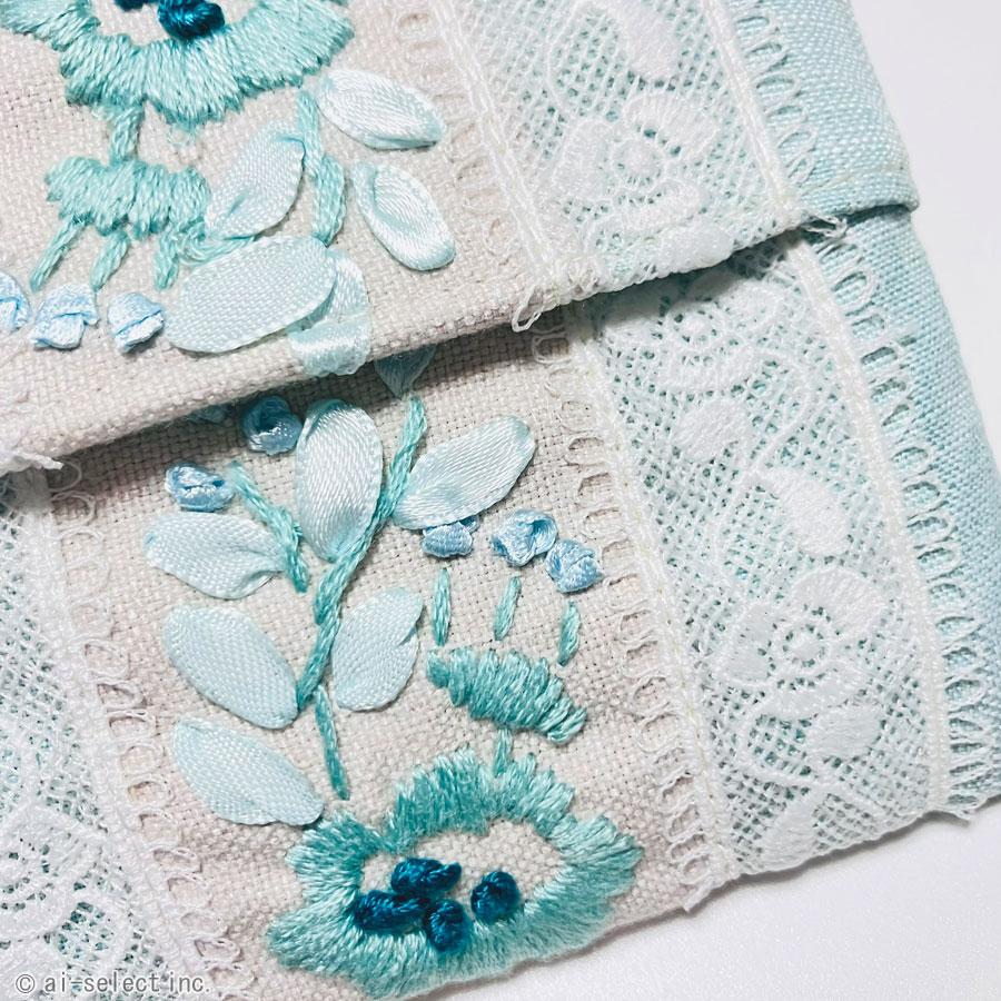 ポケットティッシュケース ティッシュケース 花柄 刺繍 レース フローラル ブルー 水色 おしゃれ 大人可愛い エレガント 上品 レディース 女性 洗える 夏 涼しげ |  | 05